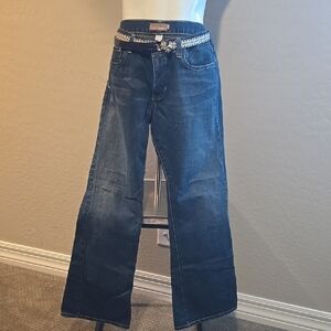 Abercrombie Fitch Stretch Blue Denim Jeans wide Leg